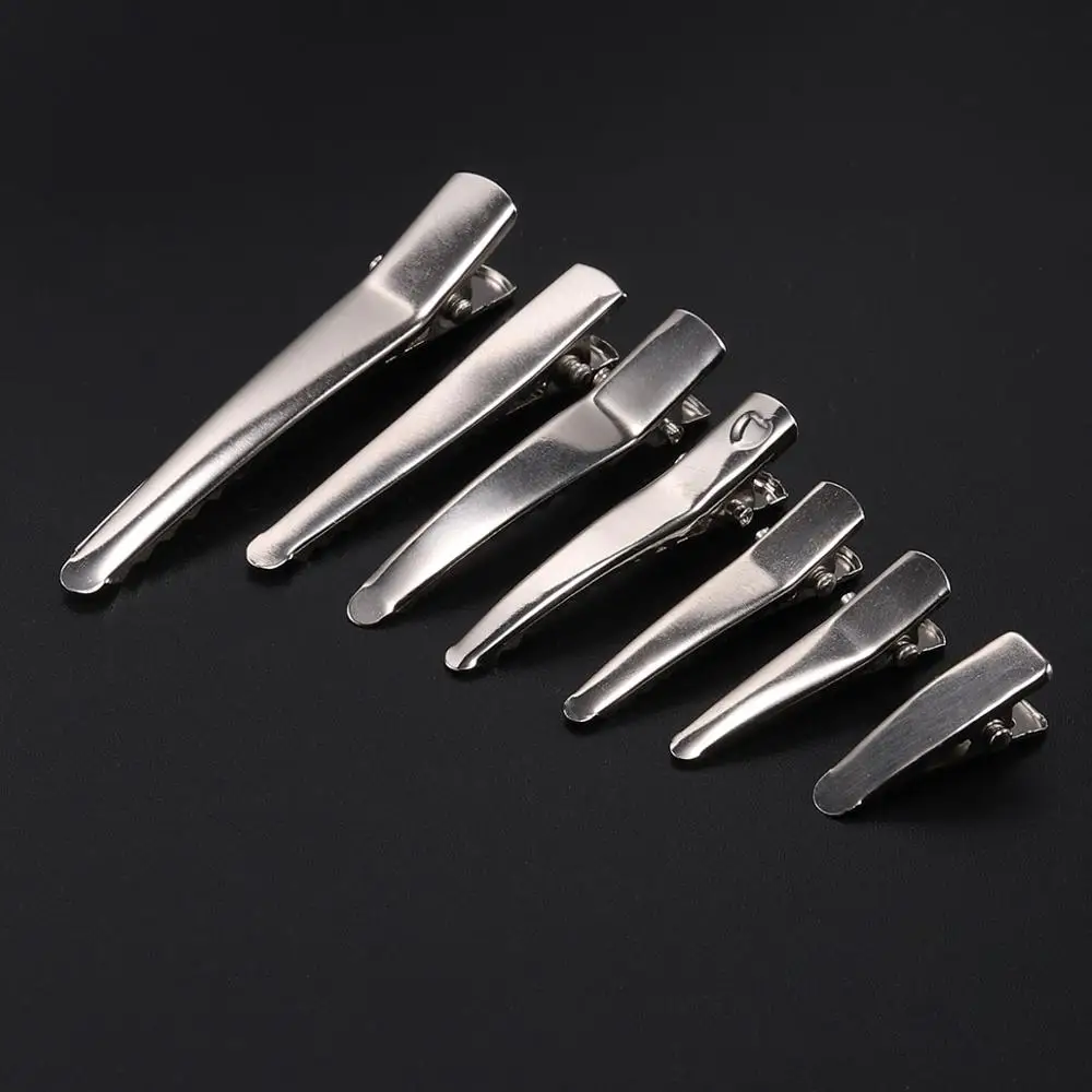 Rhodium 20 шт. плоские однозубные металлические зажимы для волос "Аллигатор", заколки для волос, аксессуары для ювелирных украшений - Цвет: Rhodium