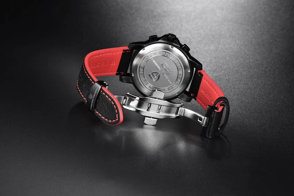 PAGANI Дизайн Seiko VK67 Movt спортивные военные кварцевые часы кожаные светящиеся мужские часы модные Хронограф Авто наручные часы с отметкой даты
