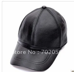 Бейсболка кожаная кепка с регулируемым ремешком стильная бейсбольная головные
