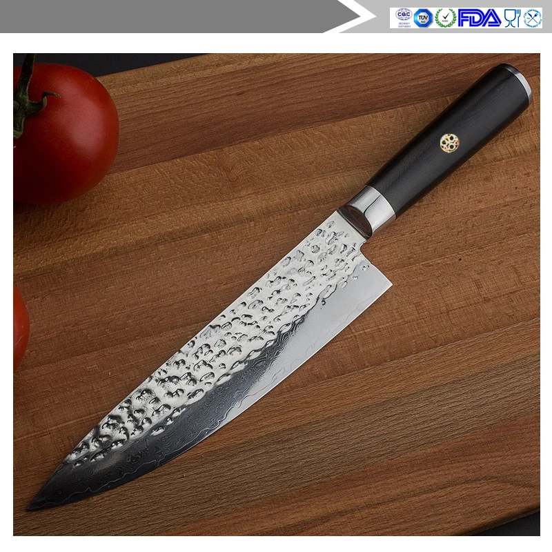 8 дюймов Нож шеф повара 67 слоев дамасской стали Профессиональные Кухонные ножи