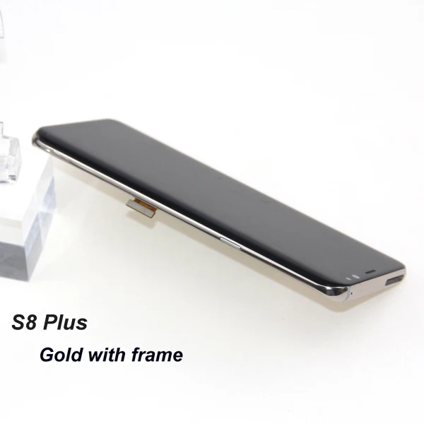 S8 Plus Gold Frame Супер AMOLED для Samsung Galaxy S8 G950F G950A G950FD ЖК-дисплей с сенсорным дигитайзером в сборе+ Рамка клей - Цвет: S8 Plus Gold Frame