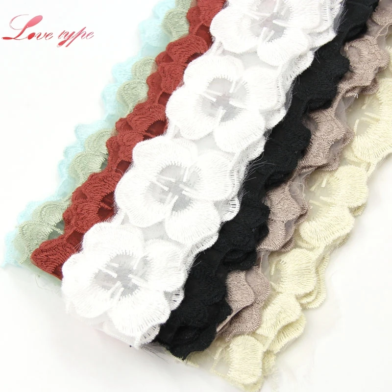 Новинка лот 2 м/лот 5 см цветок ручная работа лоскутный хлопок и органза