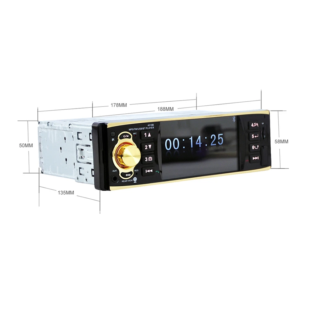 AOSHIKE HD 4 1 дюйма Din высокой четкости автомобиля Bluetooth MP5 12V карточная машина U диск