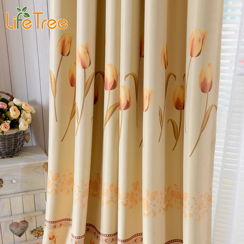 1 шт. занавески с принтом тюльпанов для гостиной спальни кухни|curtains for|curtains for living