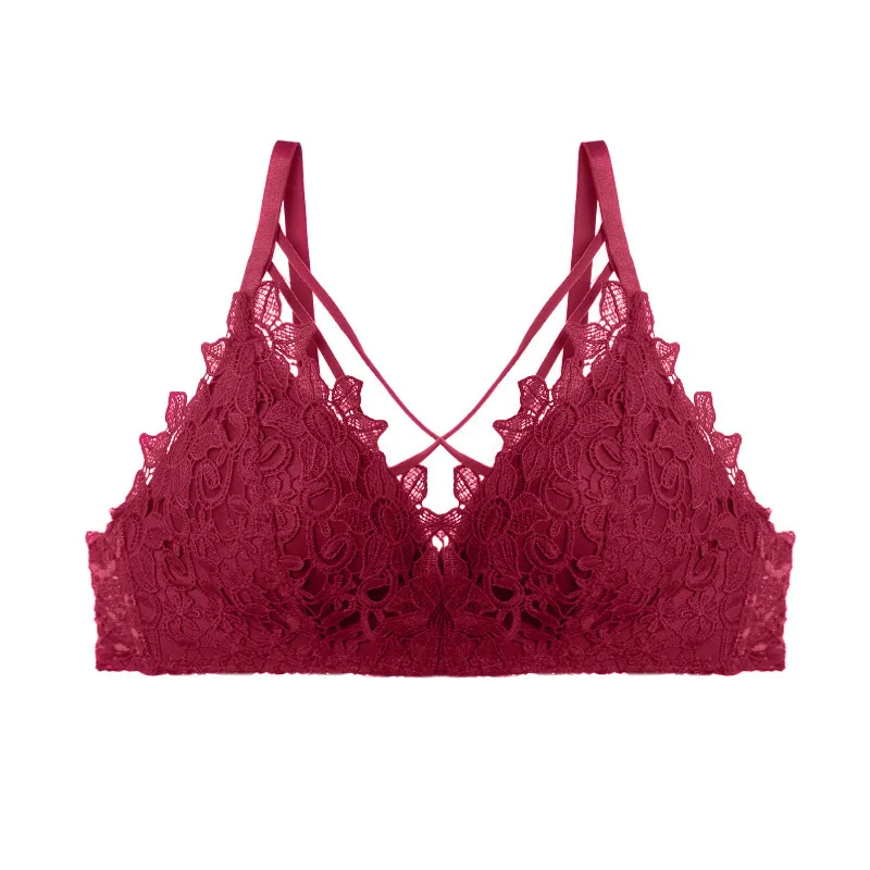 wine red bra Jerrinut, сексуальное нижнее белье, женский бюстгальтер, пуш-ап, кружевные бюстгальтеры для женщин, бесшовный кружевной бюстгальтер, бюстгальтер, женский бюстгальтер, Soutien Gorge BH - Цвет: wine red bra