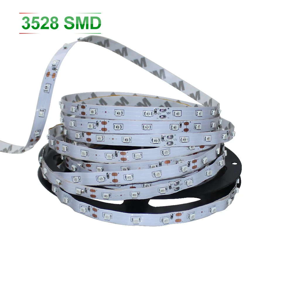 Супер Яркий светодиодная лента 5 М 300Led 3528 RGB 24Key ИК Пульт Дистанционного один цвет