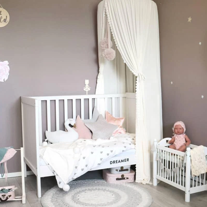 

2019 Baby Bed Curtain Crib Canopy Kids Mosquito Net Children Cotton Crib Netting Baby Bedroom Decoration Baby Photography Props