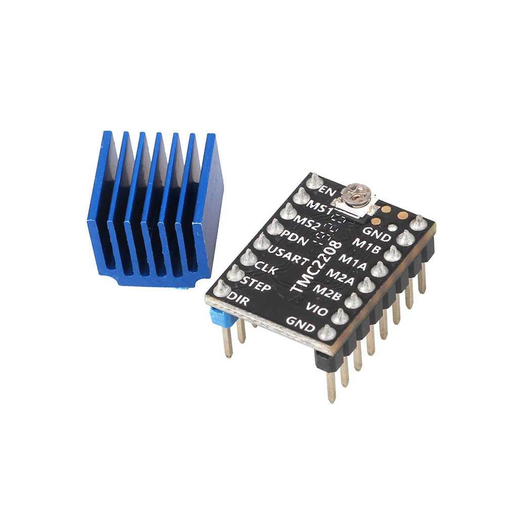 lerdge 3d printer parts 4pcs stepstick tmc2208 stepper motor driver super silent with new heat sinks replace tmc2100 free global shipping