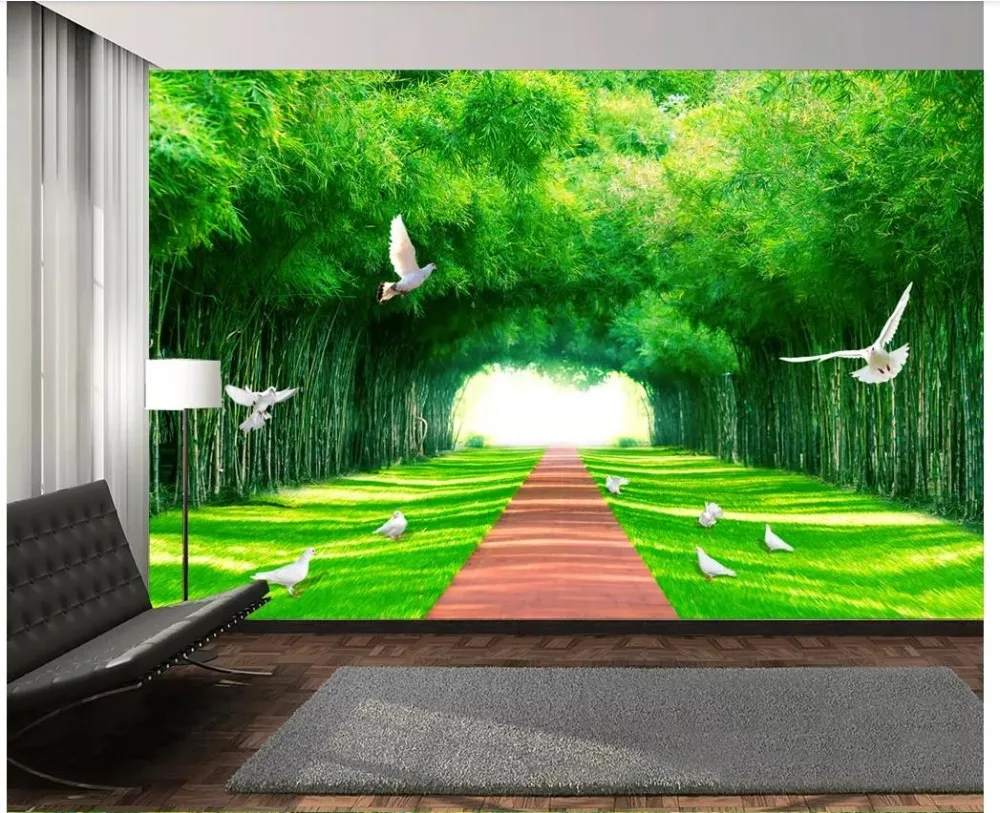 Пользовательские фото обои для стен 3 d фрески идиллический пейзаж зеленый