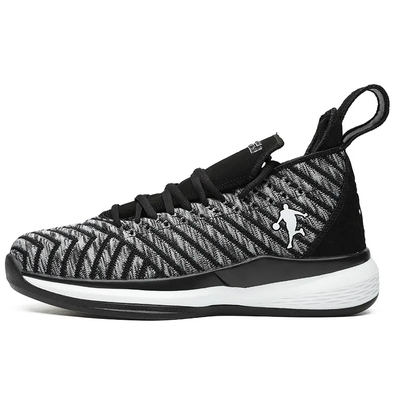 black and gray Мужские баскетбольные кроссовки Jordan, пара амортизирующих баскетбольных кроссовок James, дышащие кроссовки Lebron, уличная спортивная обувь унисекс - Цвет: black and gray