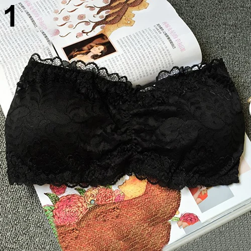 Женский Кружевной Топ без бретелек с перекрестной спинкой|tube top|strapless tube toptop pad |