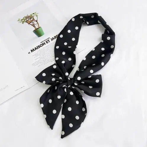 Длинный узкий шарф маленький с национальным лоскутным принтом в горошек