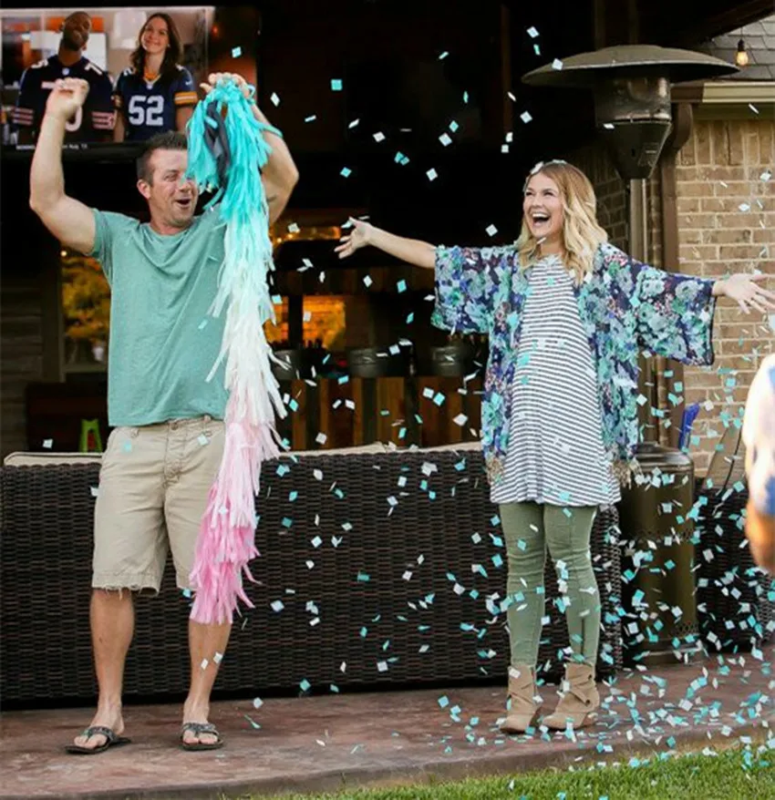 36 inch Black Round Confetti Latex Balloon Boy or Girl Gender Reveal Party Giant balloon with pink blue gold confetti | Дом и сад