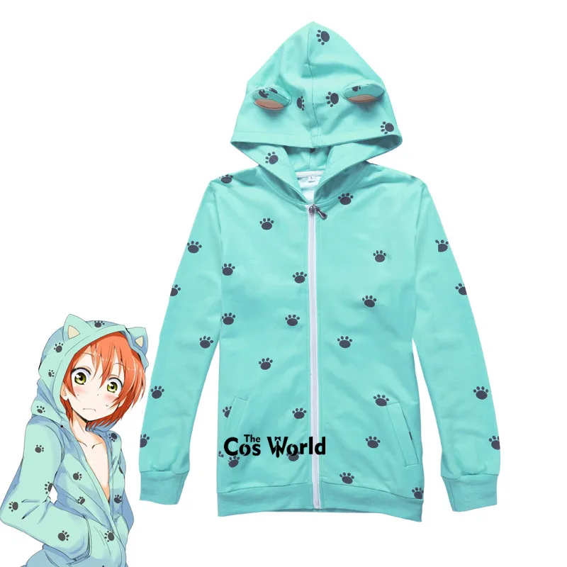 Love Live Rin Hoshizora/худи с котом толстовки пальто верхняя одежда костюмы для косплея
