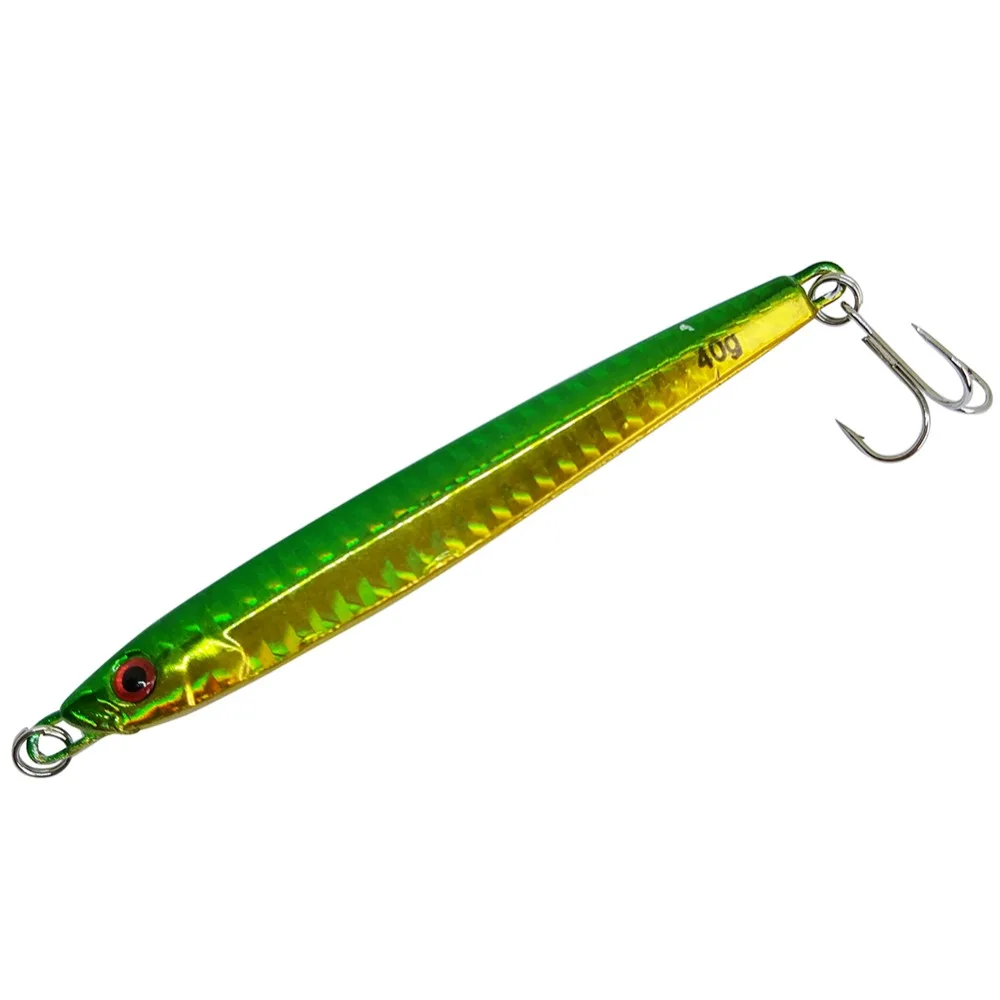 5-pieces Metal Jig 40g Hard Baits Jigging Spoon with Treble Hook Saltwater Fishing Lure Casting Trolling Jigs | Спорт и развлечения