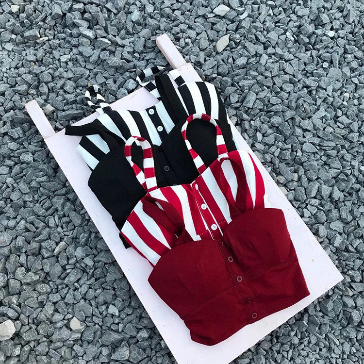 2018 Новое поступление в полоску эластичные майки для женщин пикантные