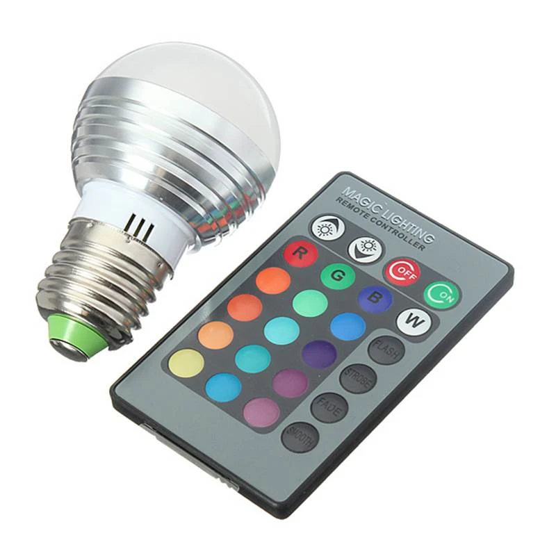100 шт. AC85V-265V E27 E14 GU10 MR16 RGB лампа для свечей 9 Вт светодиодная точечная волшебное