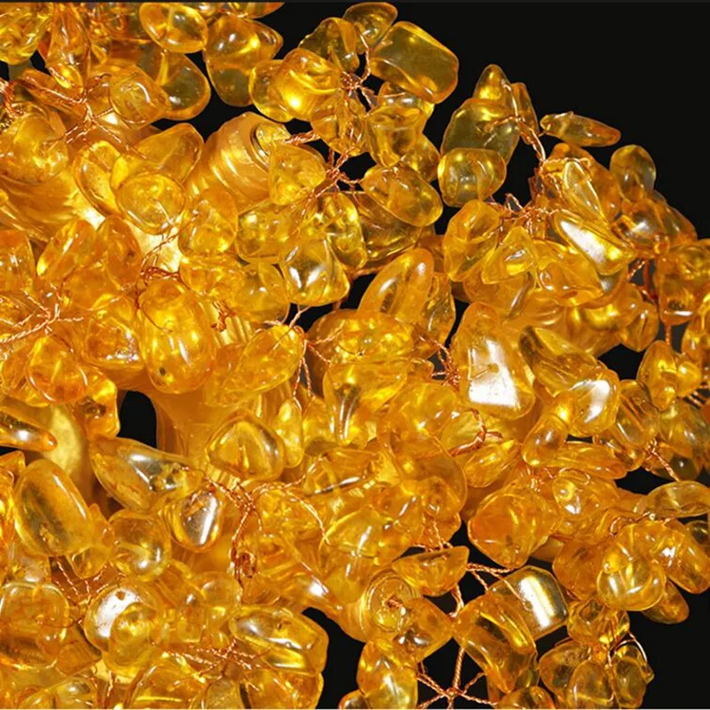 1 шт. Счастливое дерево богатство симпатичный цитрин желтый кристалл драгоценный