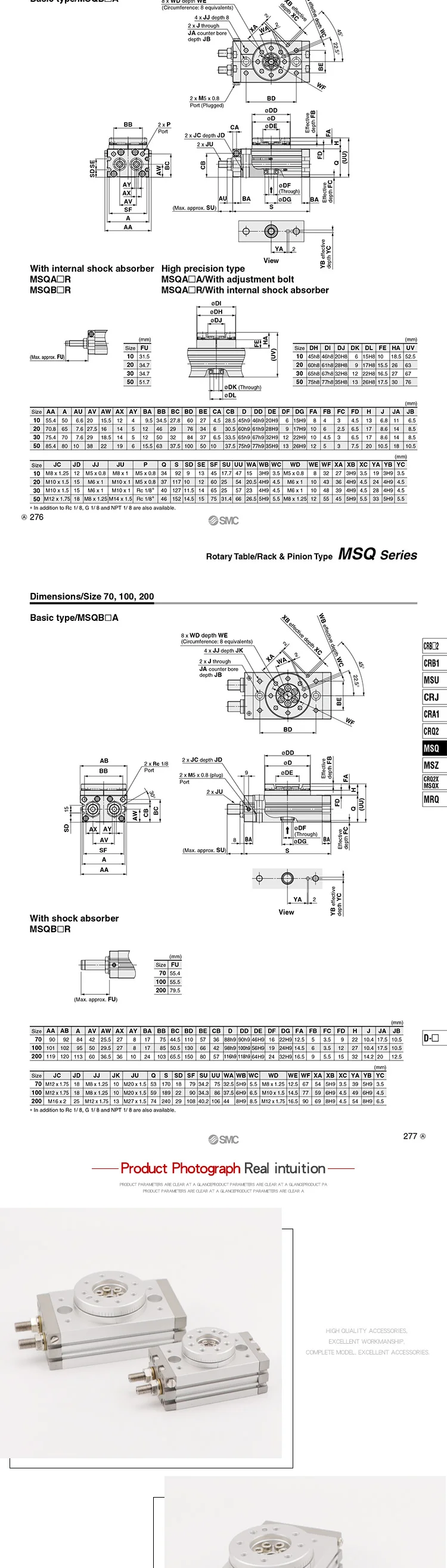 Вращающийся маятниковый цилиндр HRQ/msqb-10a20a30a50a70a100a200r поворотный буфер 180 промышленный манипулятор MSQB10A MSQB20A MSQB