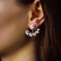 hibride trendy luxury geometric stud earrings for women wedding cubic zircon cz dubai bridal earring bohemia hot e 667