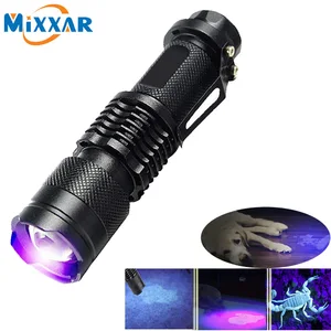 Светодиодная УФ-лампа 395 нм, фонарь с ультрафиолетосветильник светом, УФ-лампа с аккумулятором AA для обнаружения маркеров