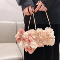 luxury handbag design 3d pearl rose flower flip wallet leather case cover for iphone 12 mini 11 pro xs max xr x 8 7 6 6s plus
