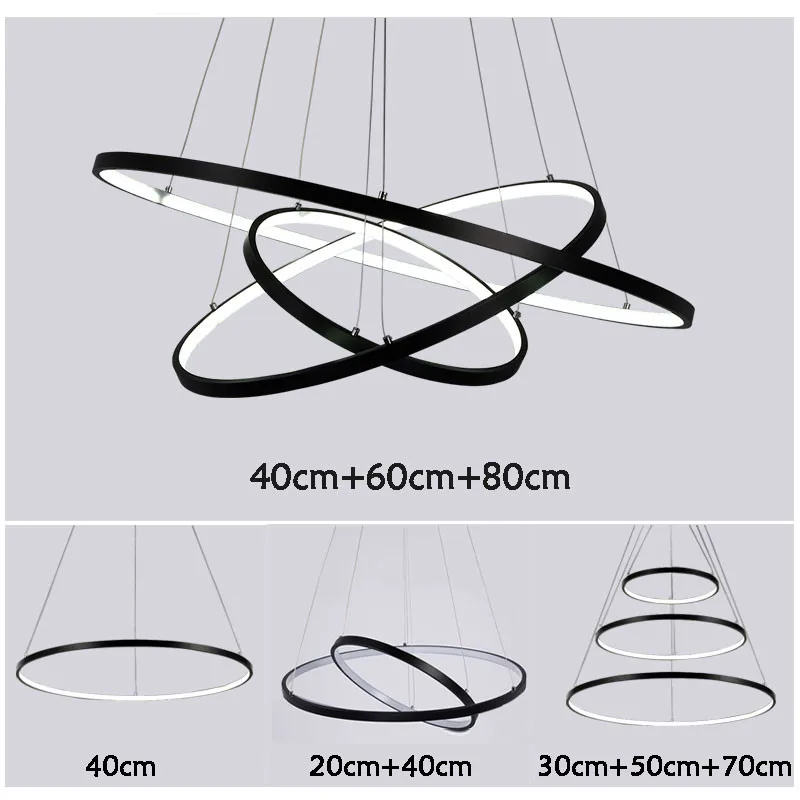 Круглые кольца акриловый алюминиевый корпус новые современные подвесные