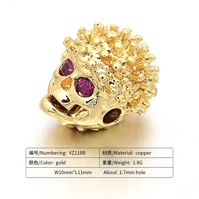 10mm*11mm new Hip hop element copper modeling micro-inlaid zircon CZ jewelry accessories suitable DIY necklace bracelets | Украшения и