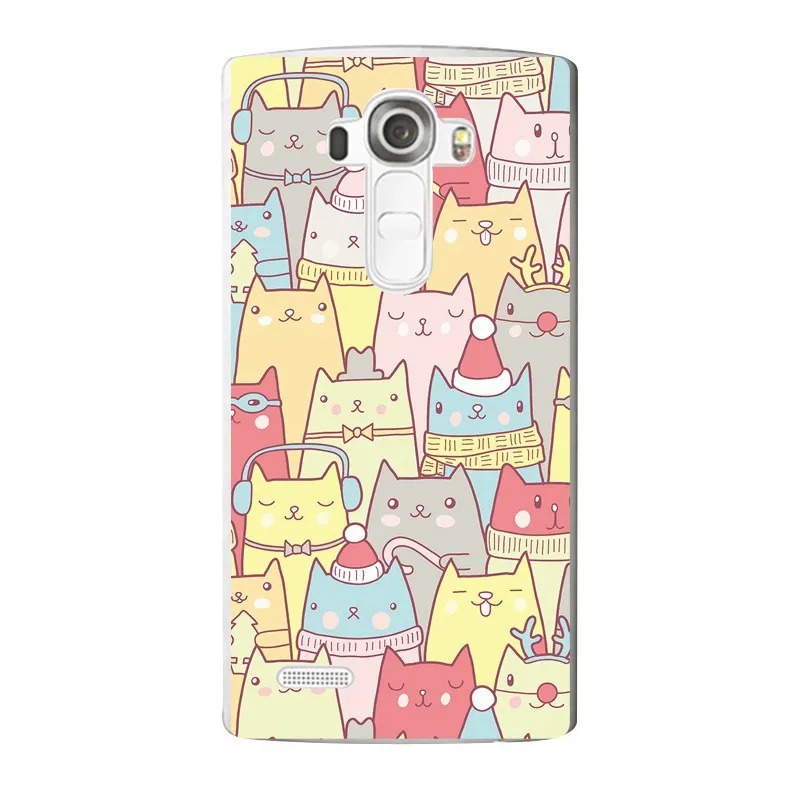Мягкий прозрачный чехол из ТПУ с мультяшным котом для телефона LG G3 G4 G5 V10 K3 K4 K5 K8 K10