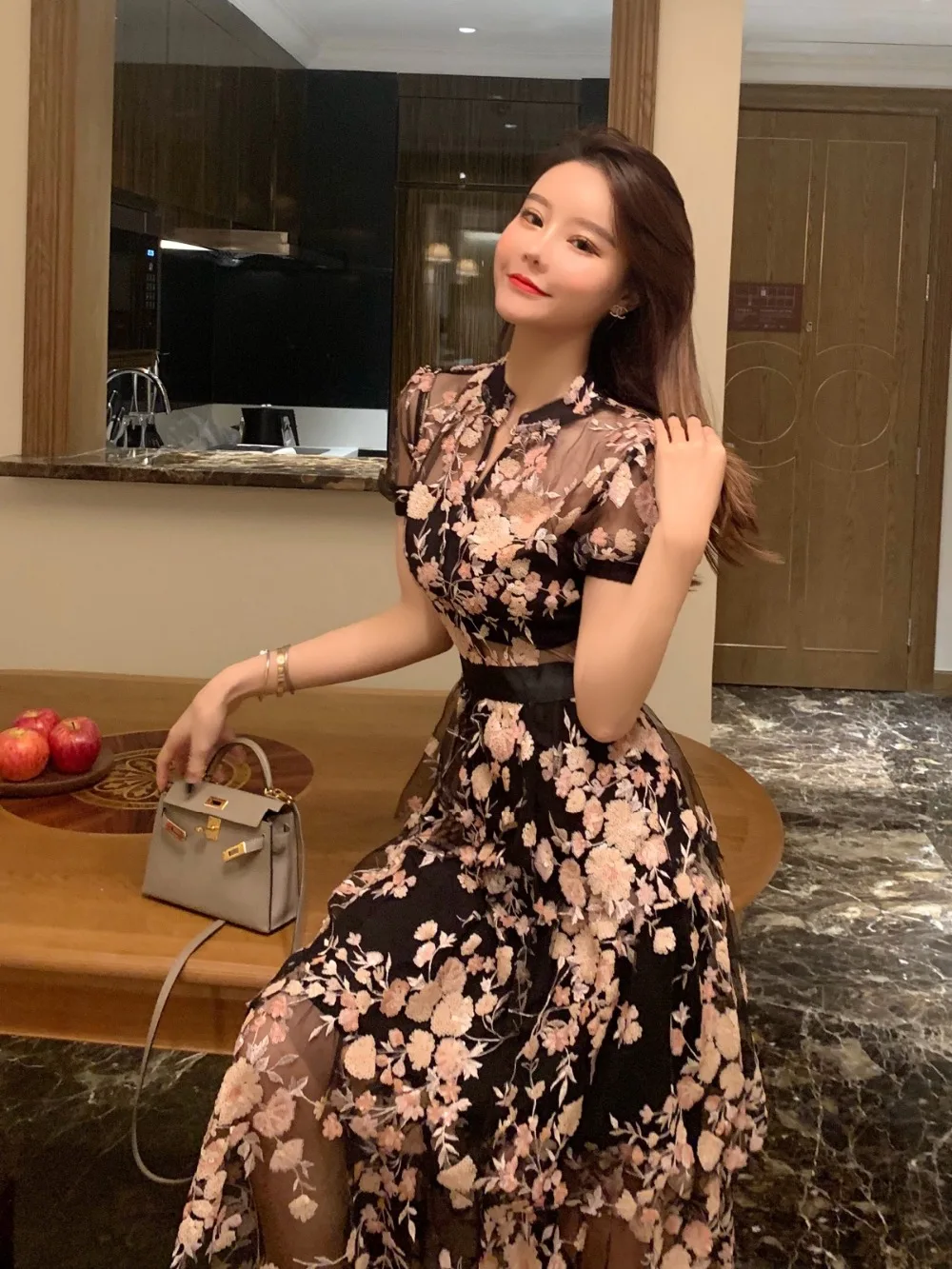 Limiguyue Автопортрет платья vestidos с коротким рукавом летнее пляжное платье с вышивкой высокое качество вышивка вечернее платье T750