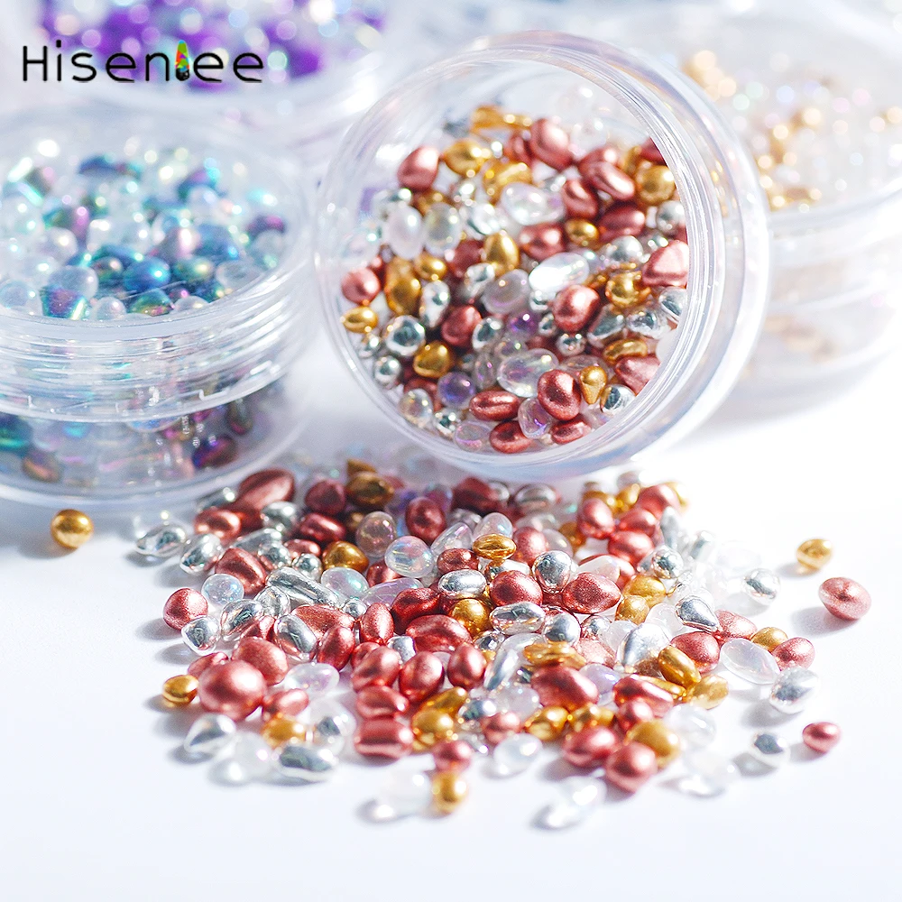 

11Boxes High Quality Cobblestone Small Stone Design High Quality Glass DIY Fashion Sweet Nail Art Jewelry Accessories Decoration