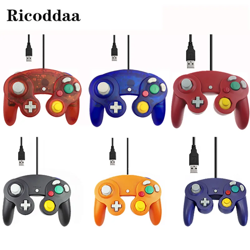 Для Gamecube контроллер USB проводной ручной джойстик для Mund для NGC GC контроллер для MAC компьютера ПК геймпад Mando аксессуар