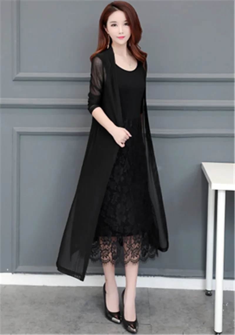 Женский вязаный кардиган свободного покроя длинный Повседневный Кардиган