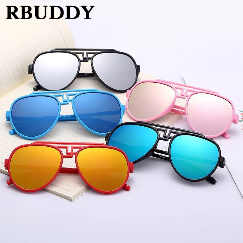 Rbuddy дети овальное зеркало бренд Дизайн солнцезащитные очки для мальчиков и девочек летом ребенка 2018 Мода