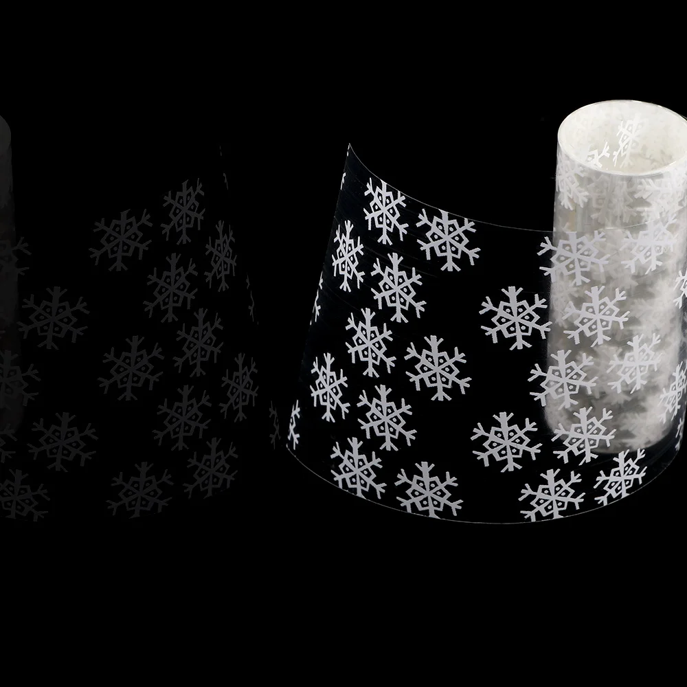 Рождественский узор для ногтей наклейки снежные хлопья обертывания чистый белый