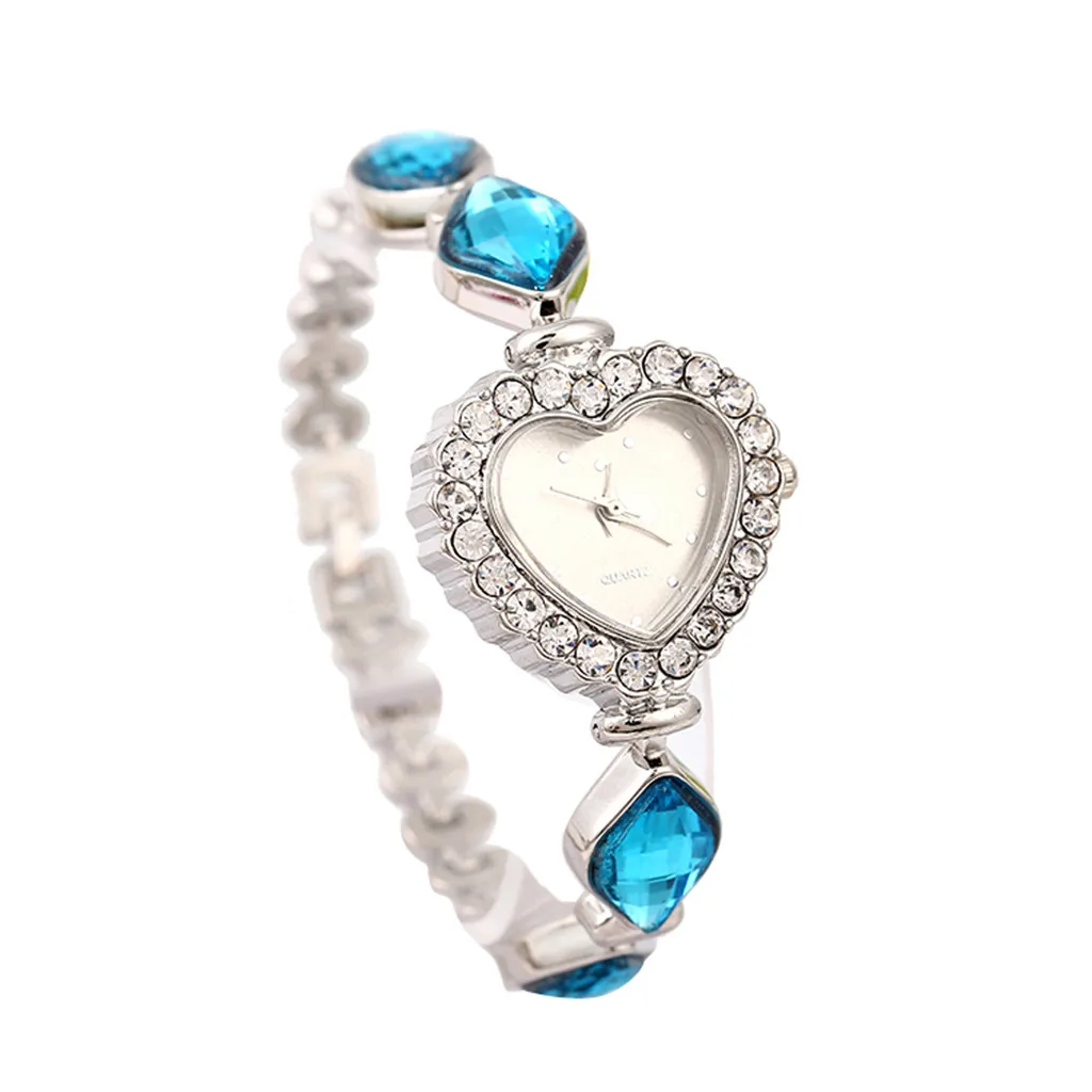 Light Blue Saat Женская круглая Алмазная браслет часы Аналоговые кварцевые наручные часы браслет дропшиппинг Relogio Feminino Reloj - Цвет: Light Blue