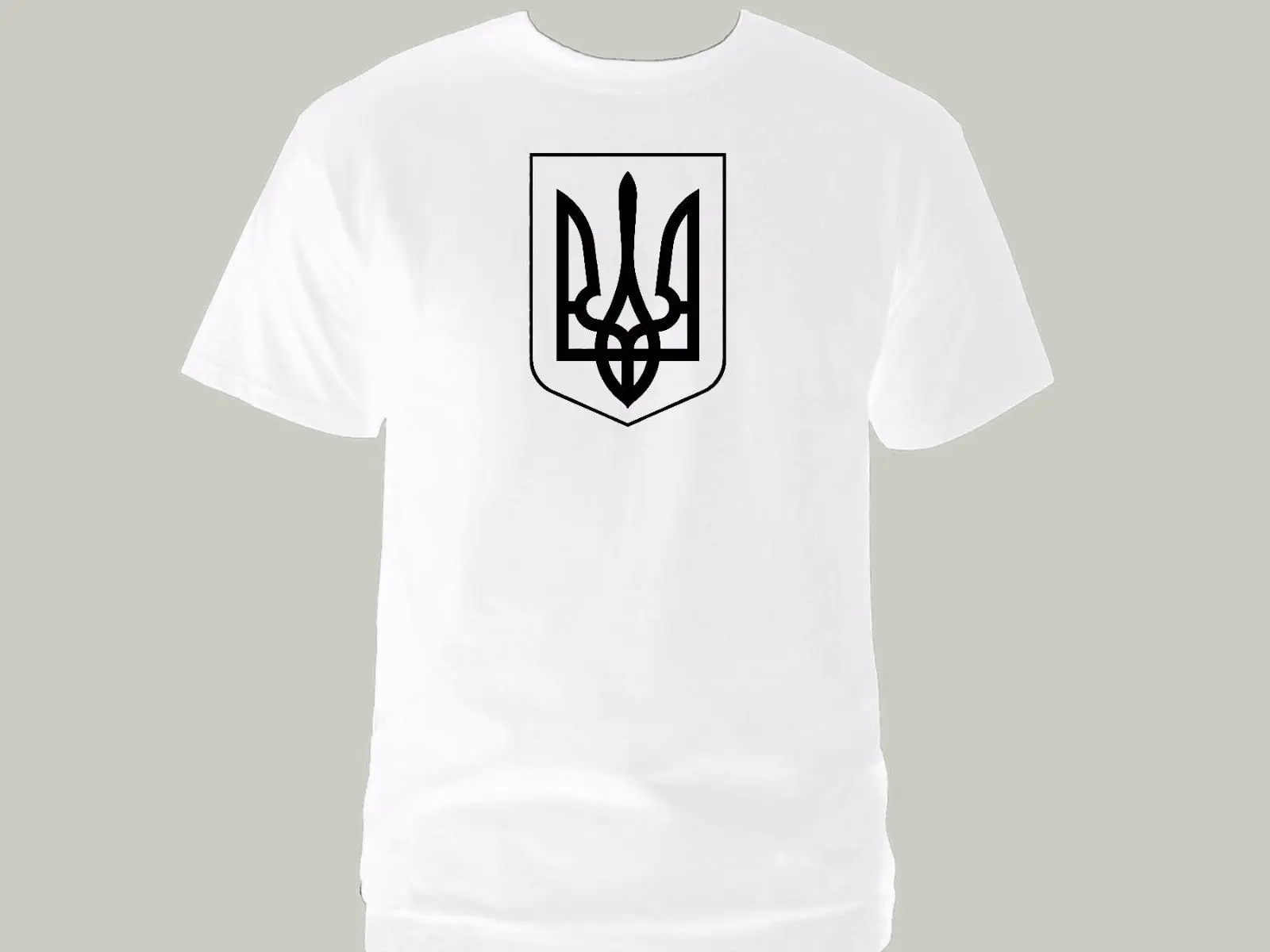 Украинский флаг Украина Патриот символ tryzub 100% хлопок белый новый топ футболка