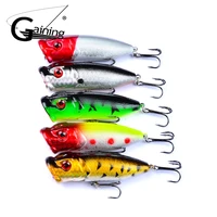 5pcslot 7 3cm 11g popper fishing lure isca artificial fishing bait crankbait wobblers with two hooks bass fishing tackle