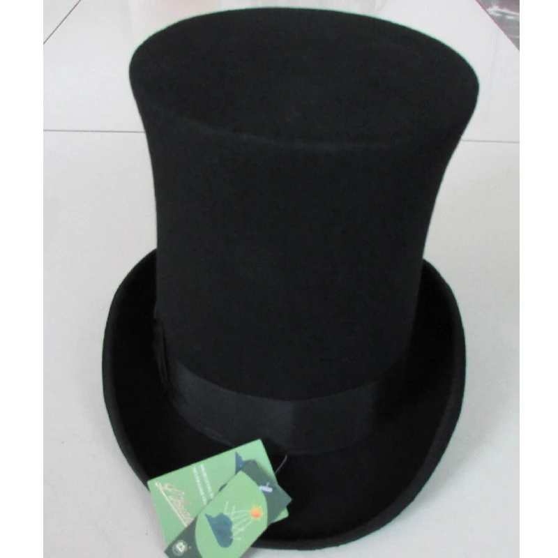 LIHUA 25 см(9,8 дюйма) стимпанк/Mad Hatter топ шляпа Викторианский Винтаж Шерсть Fedoras Шляпа Дерби шляпу миллионер/Маг Шляпа Trik