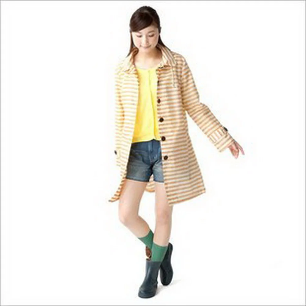 Japan and South Korea style light lovely tourist outdoor fashion women's raincoat mariner series of fine stripes JJ-SYYY34 | Дом и сад