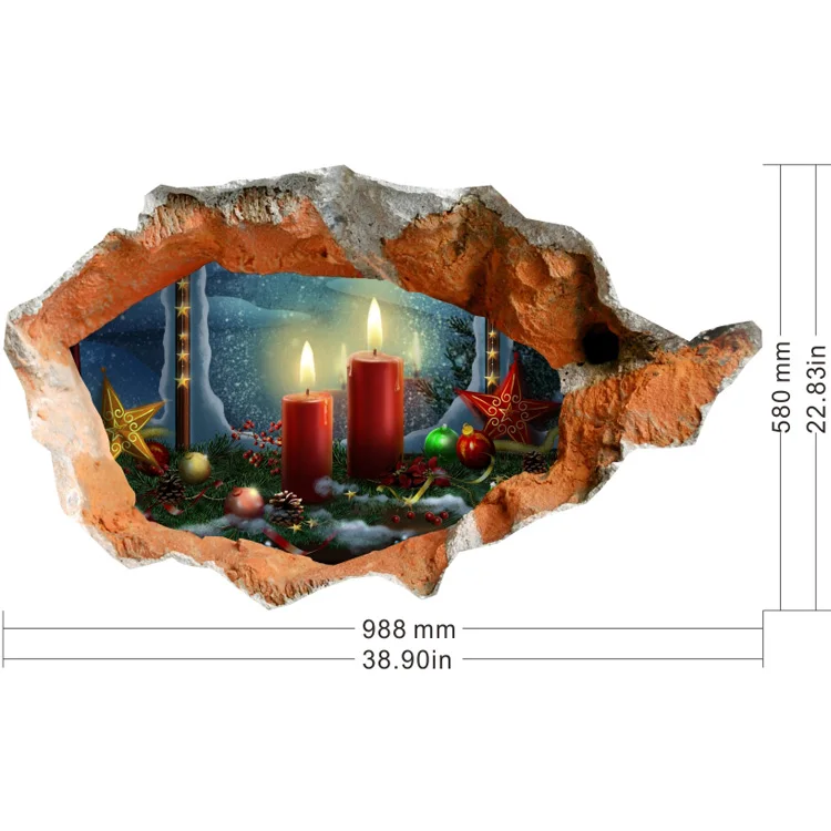 3D Рождественские наклейки на стену Рождество клуб класс настенная живопись
