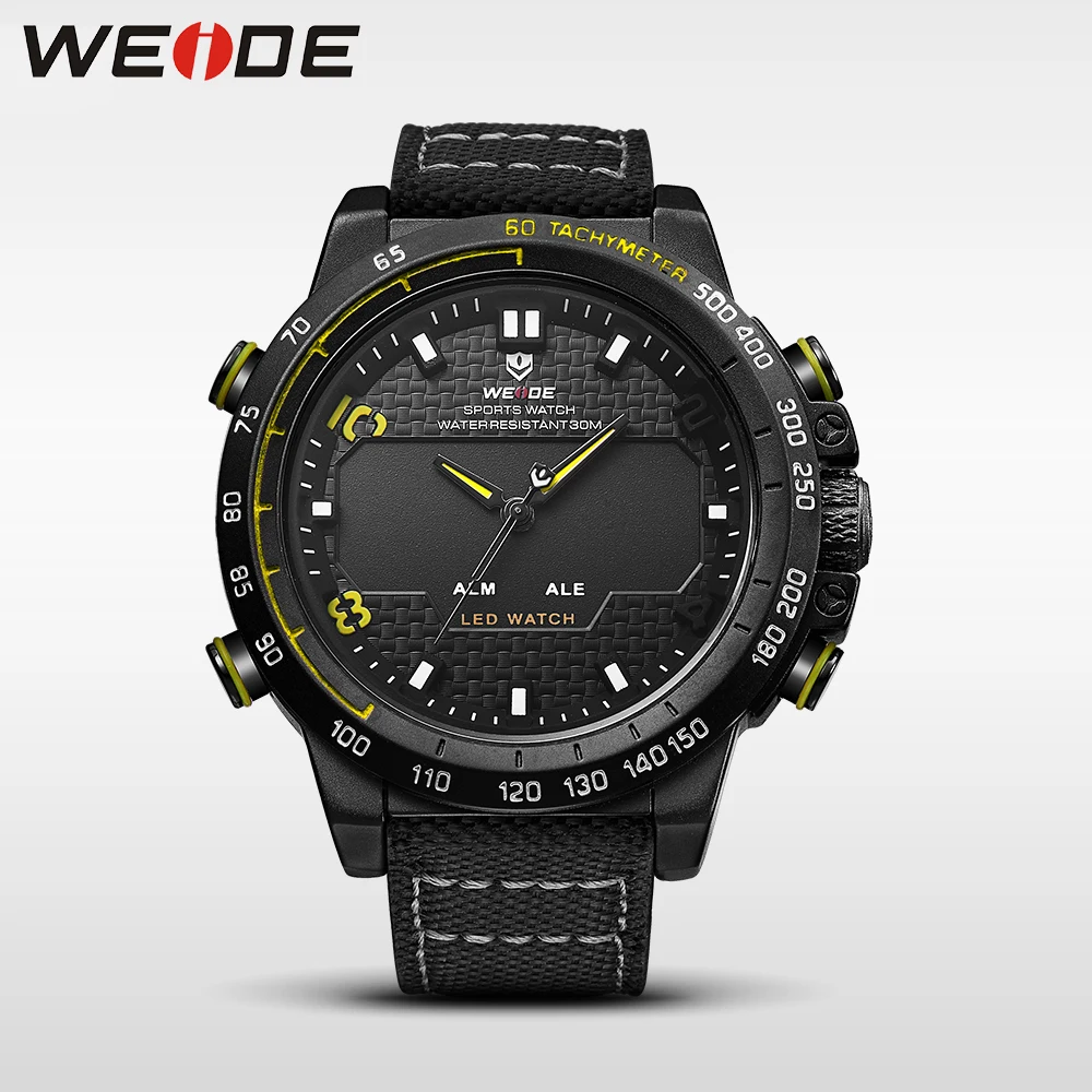 WEIDE натуральная часы с нейлоновым ремешком Мужские Роскошные Брендовые