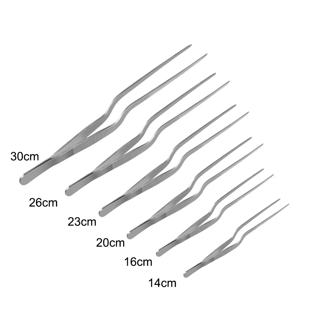 

Stainless Steel Barbecue Tongs Serving Presentation Kitchen Tool Multiple Types Silver Plating Chef Food Tweezer BBQ Clip