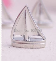 shining sails silver place card holders with match card for nautical themed event romantic wedding 30pcslot