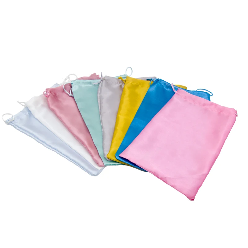 В наличии в 16 стилях чистые атласные шелковые пакеты для париков подарочная