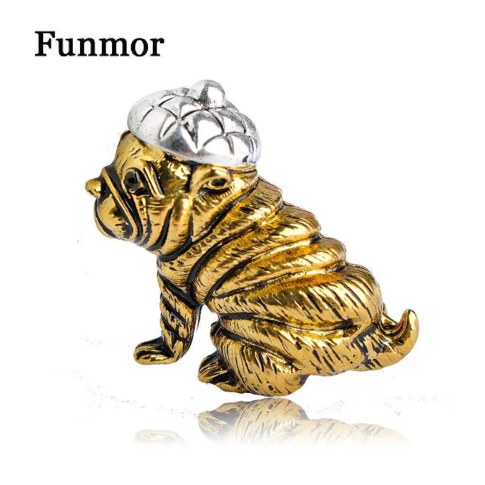 Винтажная брошка для собак Shar Pei женская одежда животных золотого цвета