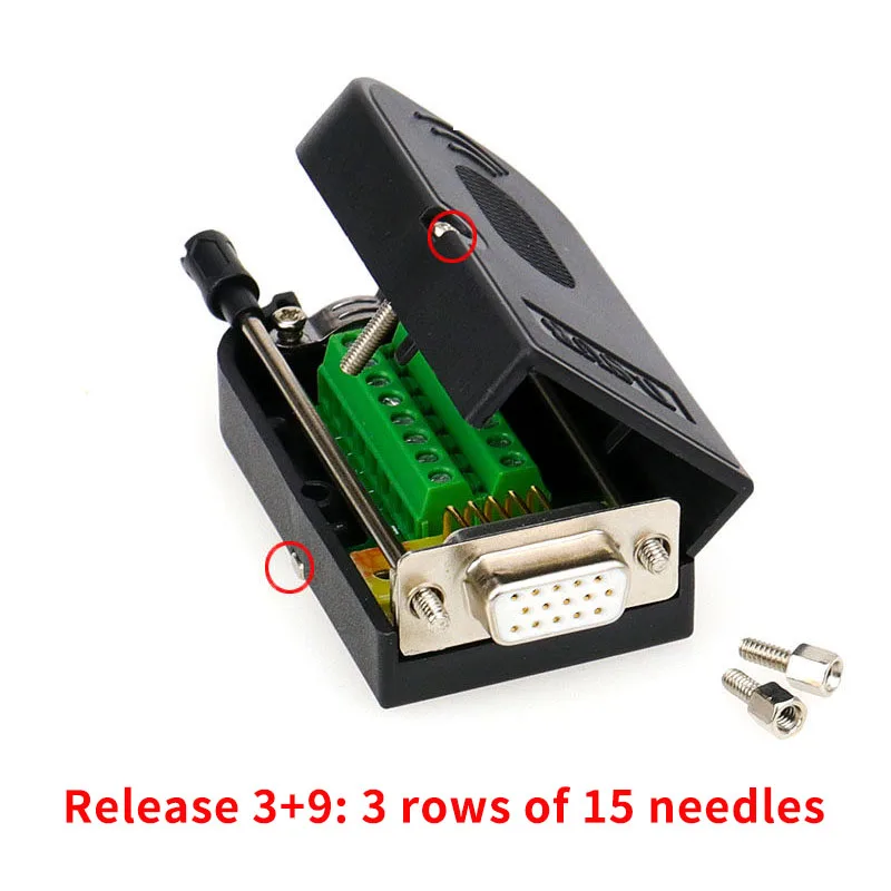 D-SUB DB15 VGA Мужской Женский головка 3 ряда 15 контактный разъем распределительный терминал винтовой Тип DIY разъем для отправки отвертки - Цвет: I