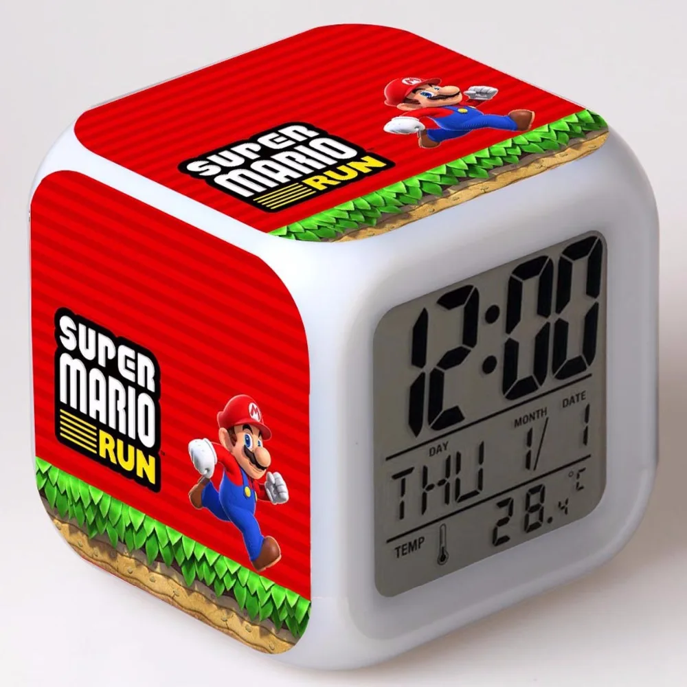 Мода в стиле видеоигры Super Mario светодиодные часы электронные настольные цифровые