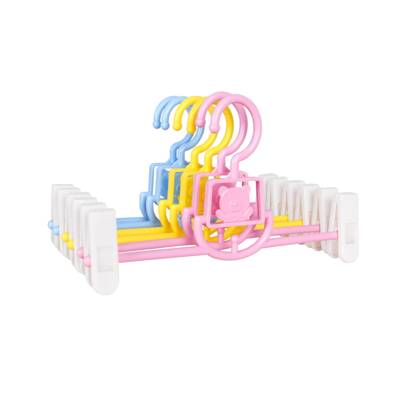 

5pcs/lot 29cm Baby Hangers For Clothes Rack Children Plastic Hanger Little Bear Pattern Racks