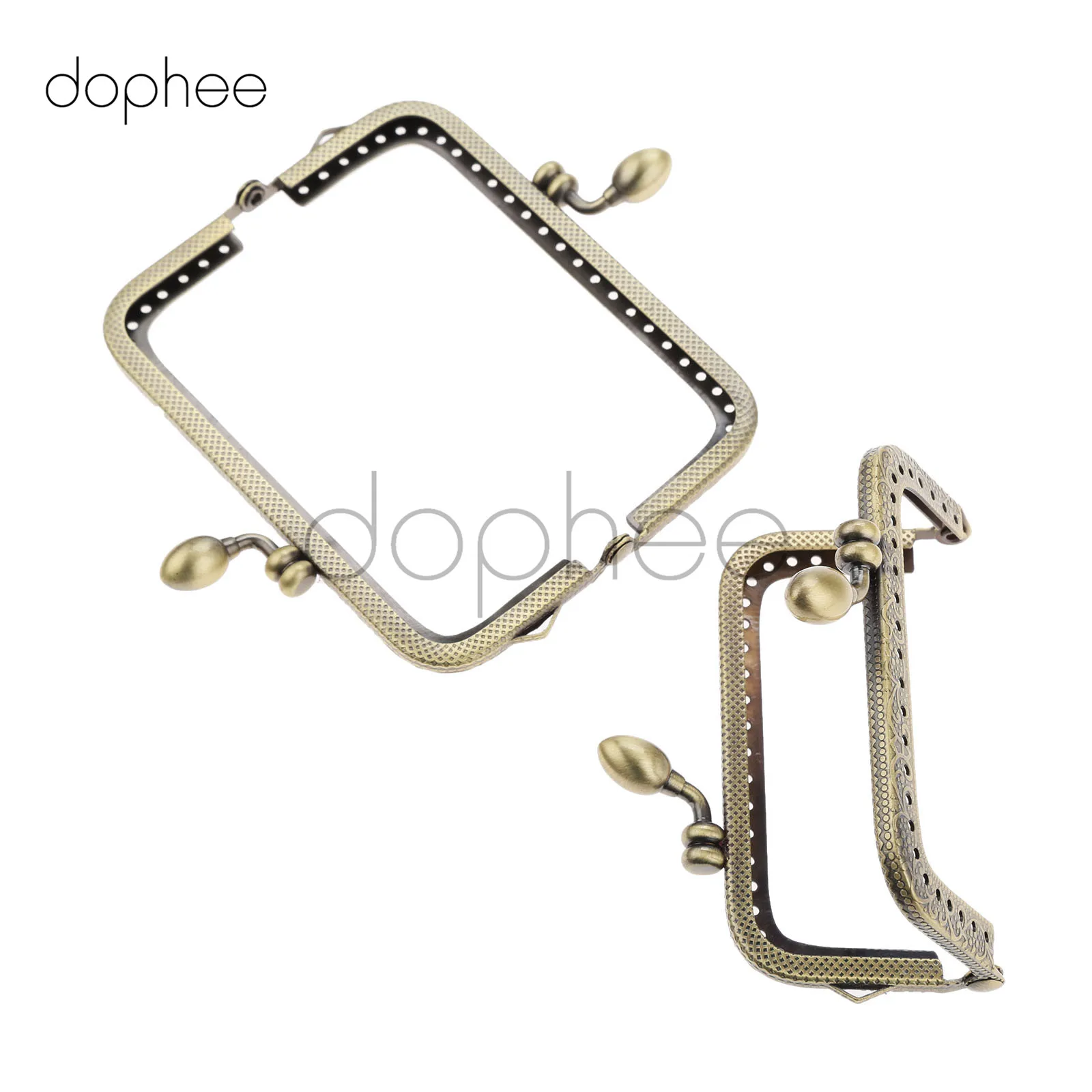 Dophee 2 шт. 8 5/10 5/12 5 см бронзовая квадратная металлическая ручка каркас для кошелька